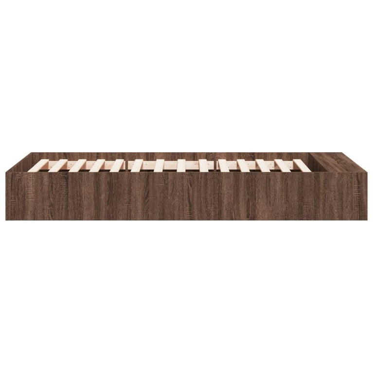 Bedframe bewerkt hout bruin eikenkleur 75x190 cm