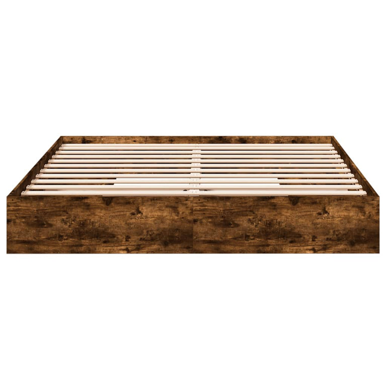 Bedframe met lades bewerkt hout gerookt eikenkleurig 200x200 cm