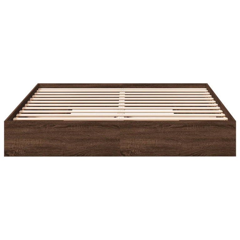 Bedframe met lades bewerkt hout bruin eikenkleurig 200x200 cm
