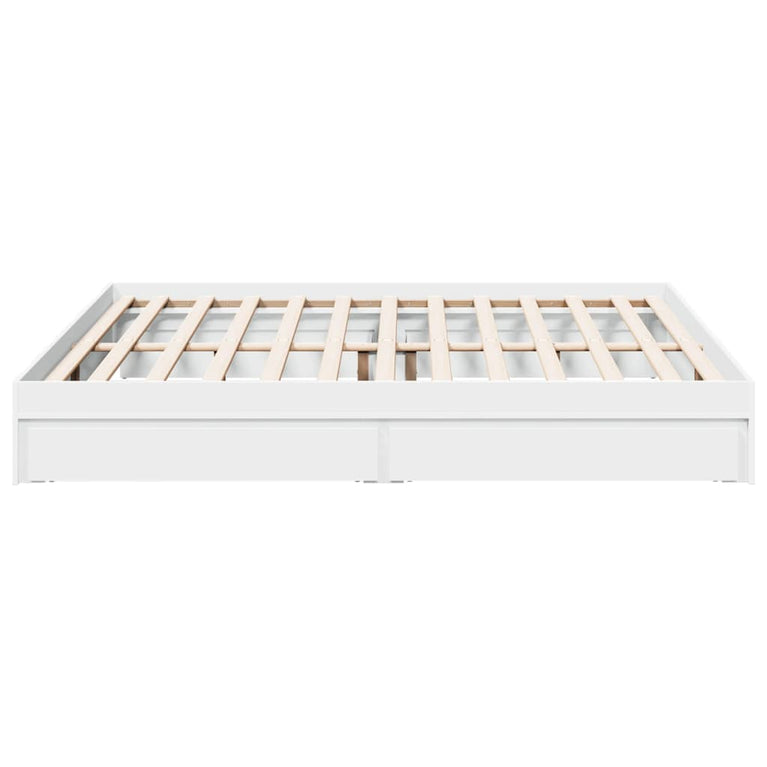 Bedframe met lades bewerkt hout wit 180x200 cm
