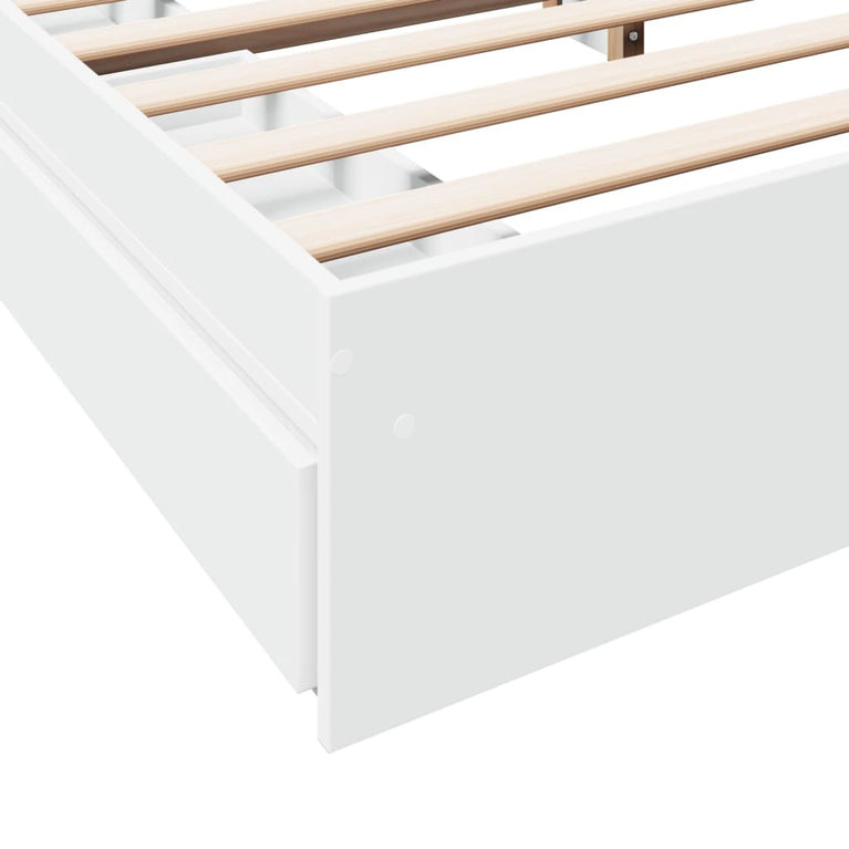Bedframe met lades bewerkt hout wit 180x200 cm