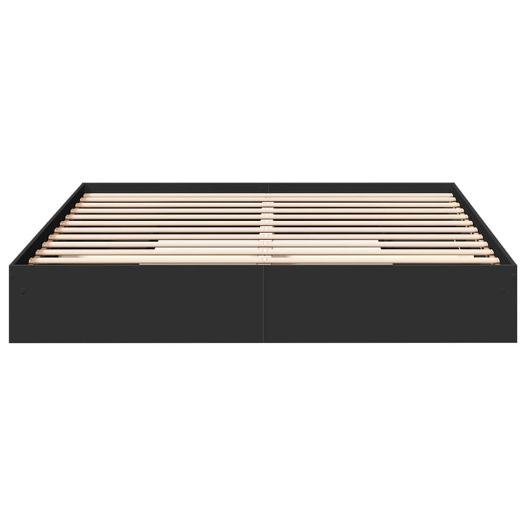 Bedframe met lades bewerkt hout zwart 180x200 cm