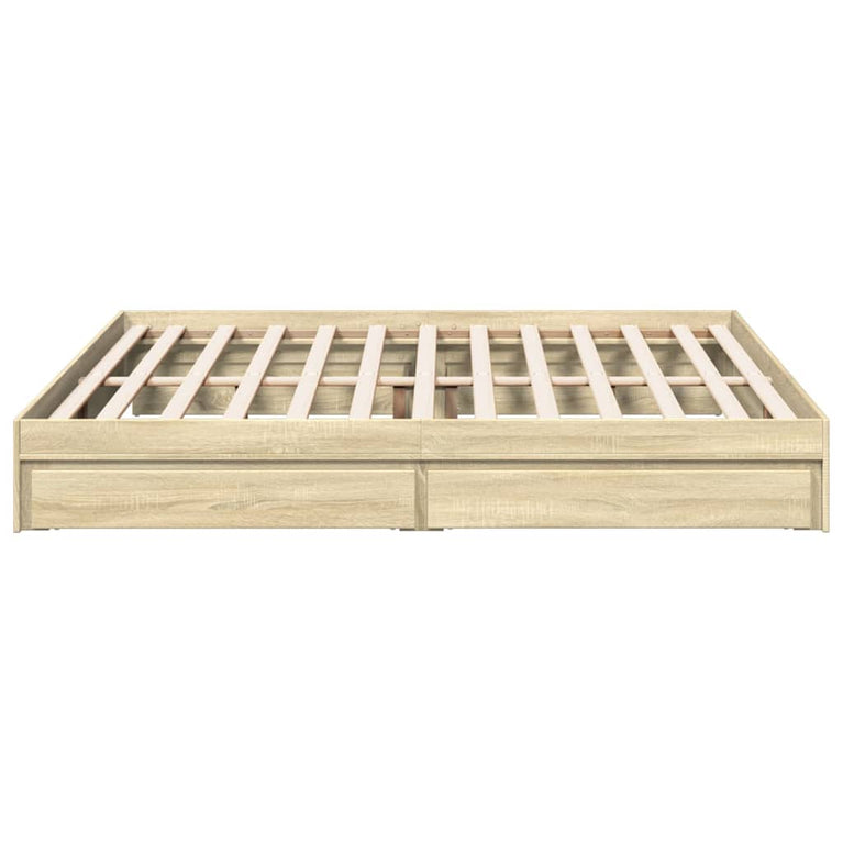 Bedframe met lades bewerkt hout sonoma eikenkleurig 180x200 cm