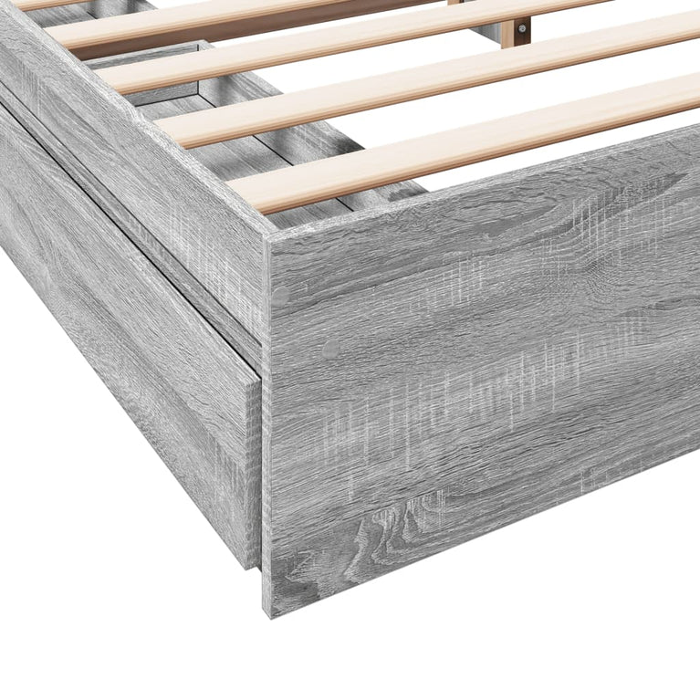 Bedframe met lades bewerkt hout grijs sonoma eiken 180x200 cm