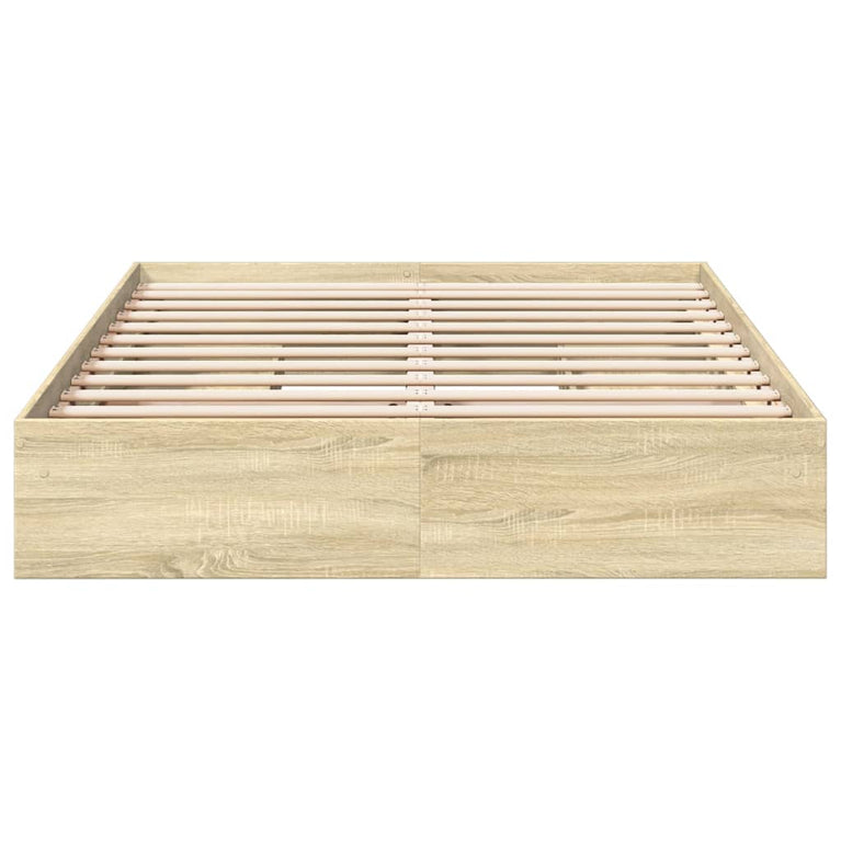 Bedframe met lades bewerkt hout sonoma eikenkleurig 160x200 cm