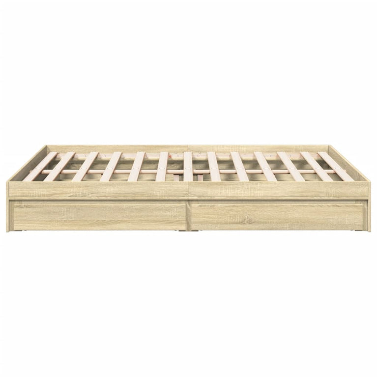 Bedframe met lades bewerkt hout sonoma eikenkleurig 160x200 cm
