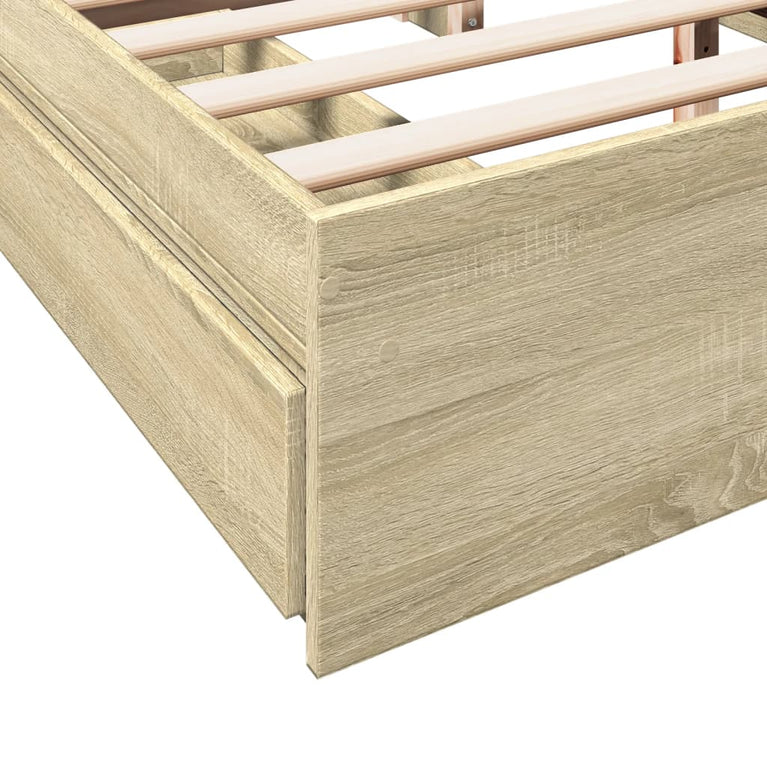 Bedframe met lades bewerkt hout sonoma eikenkleurig 160x200 cm