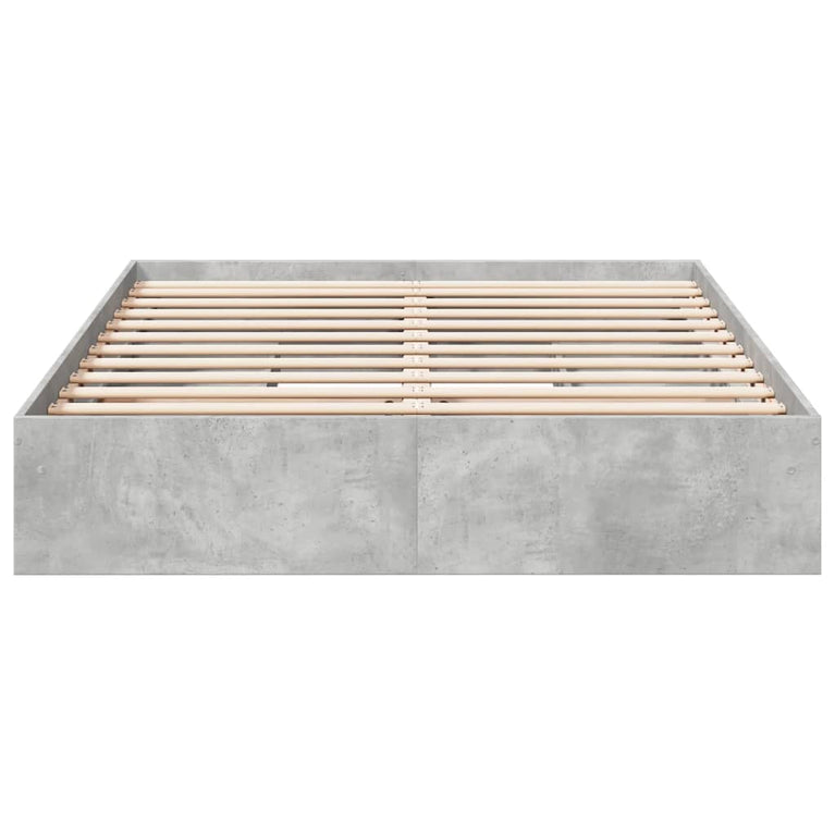 Bedframe met lades bewerkt hout betongrijs 160x200 cm