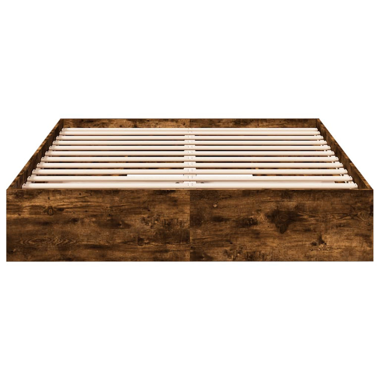Bedframe met lades bewerkt hout gerookt eikenkleurig 160x200 cm