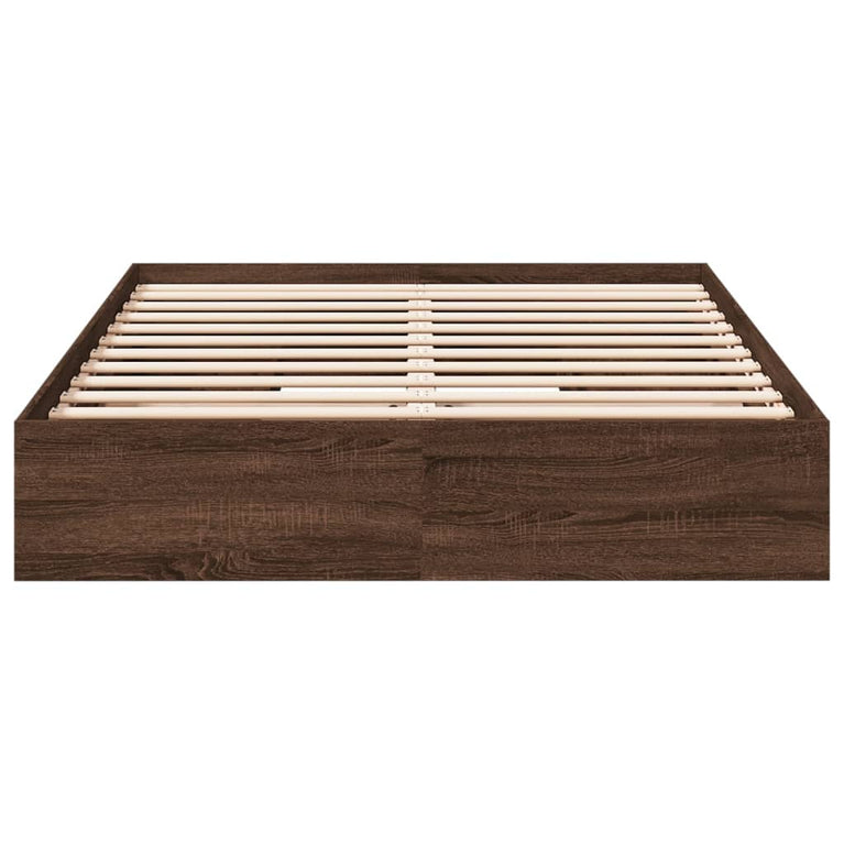 Bedframe met lades bewerkt hout bruin eikenkleurig 160x200 cm
