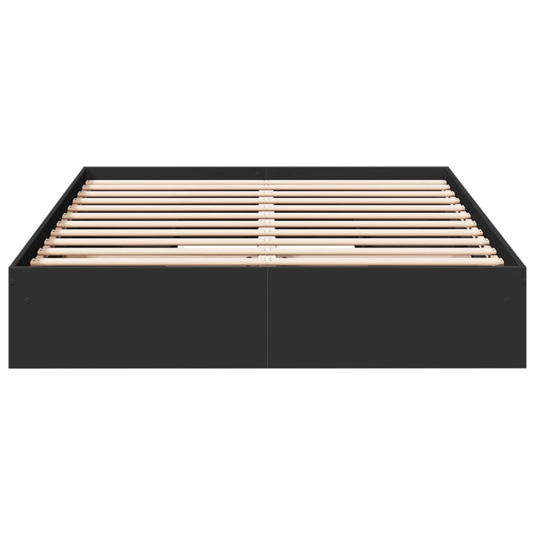 Bedframe met lades bewerkt hout zwart 150x200 cm