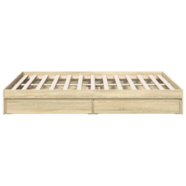 Bedframe met lades bewerkt hout sonoma eikenkleurig 150x200 cm