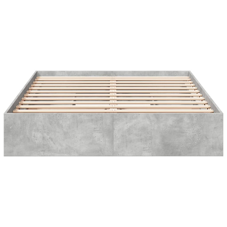 Bedframe met lades bewerkt hout betongrijs 150x200 cm