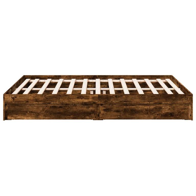 Bedframe met lades bewerkt hout gerookt eikenkleurig 150x200 cm