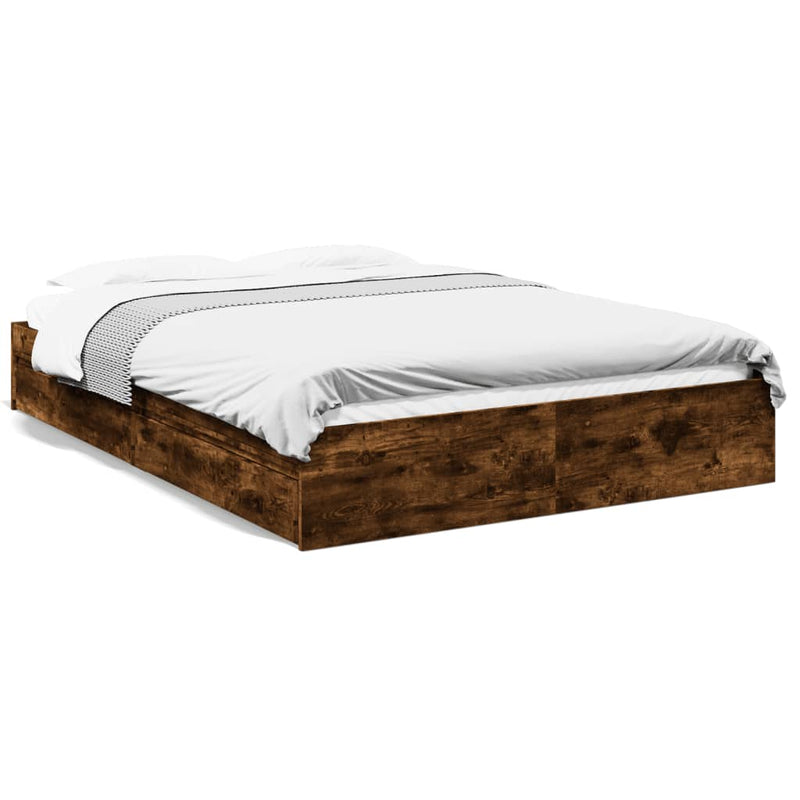 Bedframe met lades bewerkt hout gerookt eikenkleurig 150x200 cm