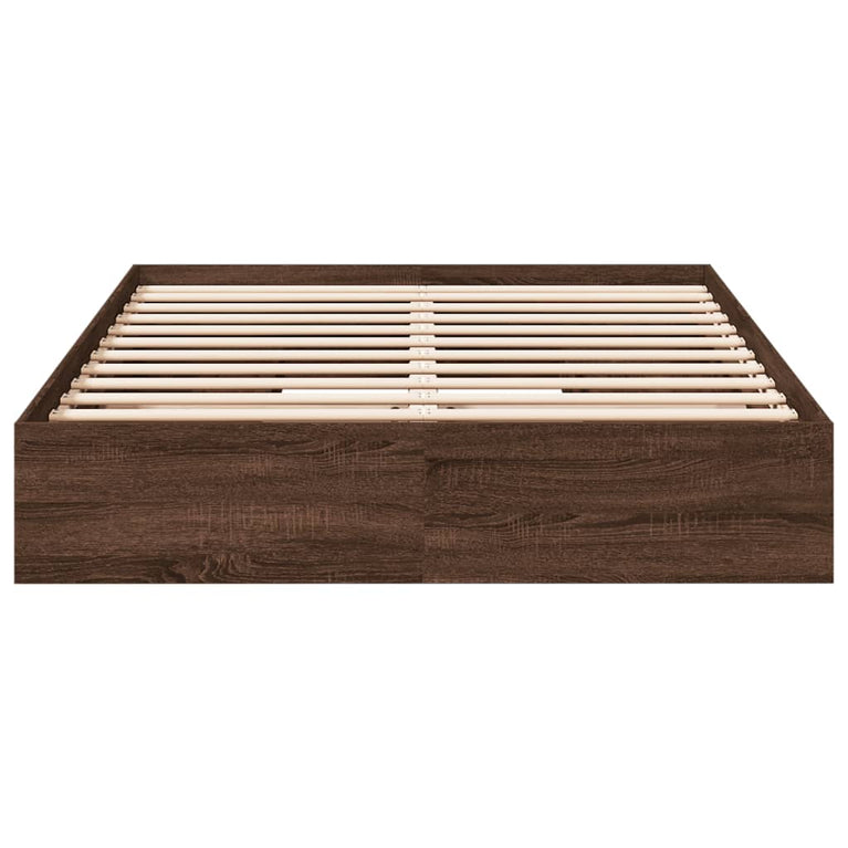 Bedframe met lades bewerkt hout bruin eikenkleurig 150x200 cm