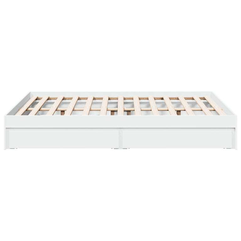 Bedframe met lades bewerkt hout wit 140x200 cm