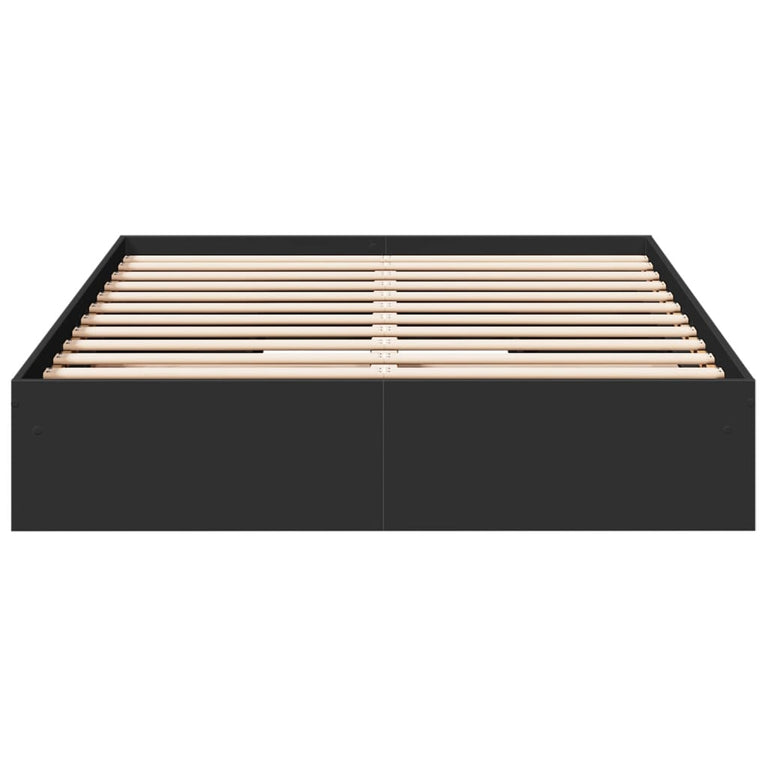 Bedframe met lades bewerkt hout zwart 140x200 cm