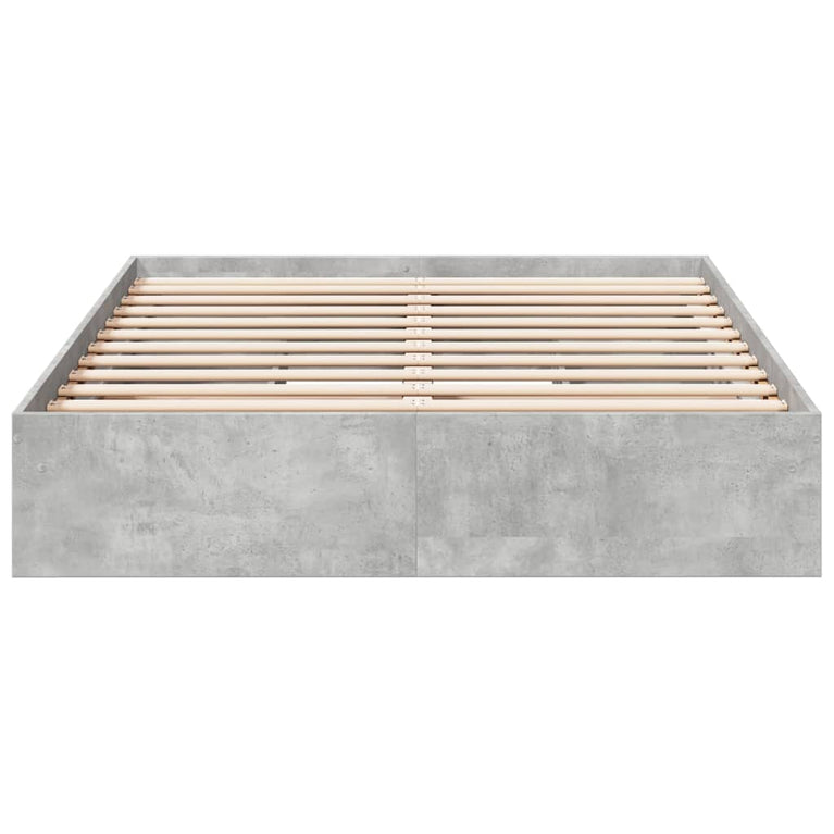Bedframe met lades bewerkt hout betongrijs 140x200 cm