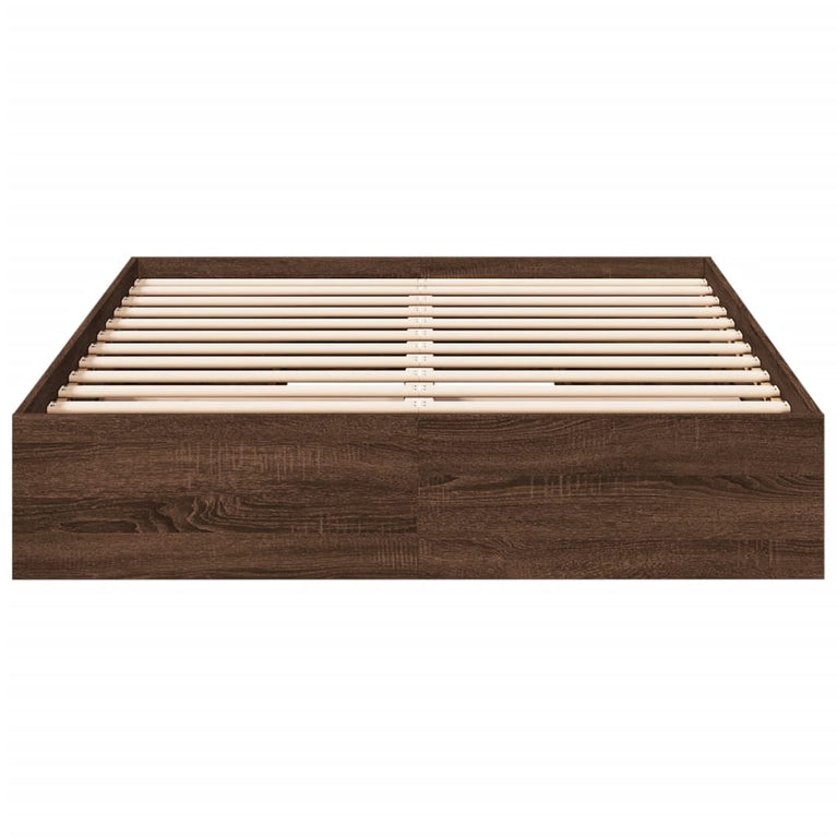 Bedframe met lades bewerkt hout bruin eikenkleurig 140x200 cm
