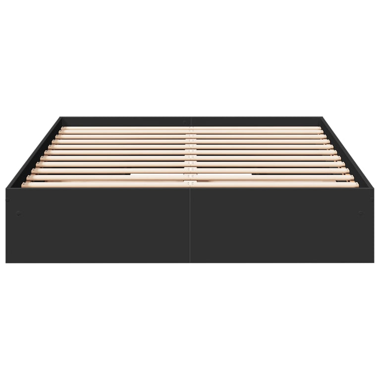 Bedframe met lades bewerkt hout zwart 120x200 cm