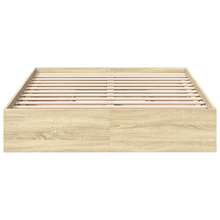 Bedframe met lades bewerkt hout sonoma eikenkleurig 120x200 cm