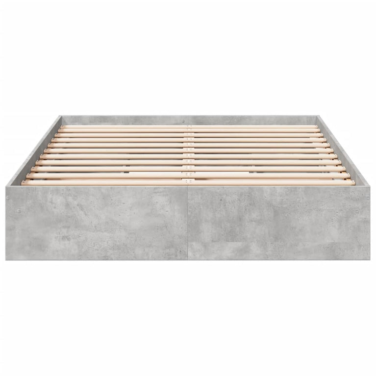 Bedframe met lades bewerkt hout betongrijs 120x200 cm