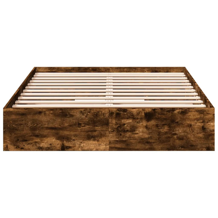 Bedframe met lades bewerkt hout gerookt eikenkleurig 120x200 cm