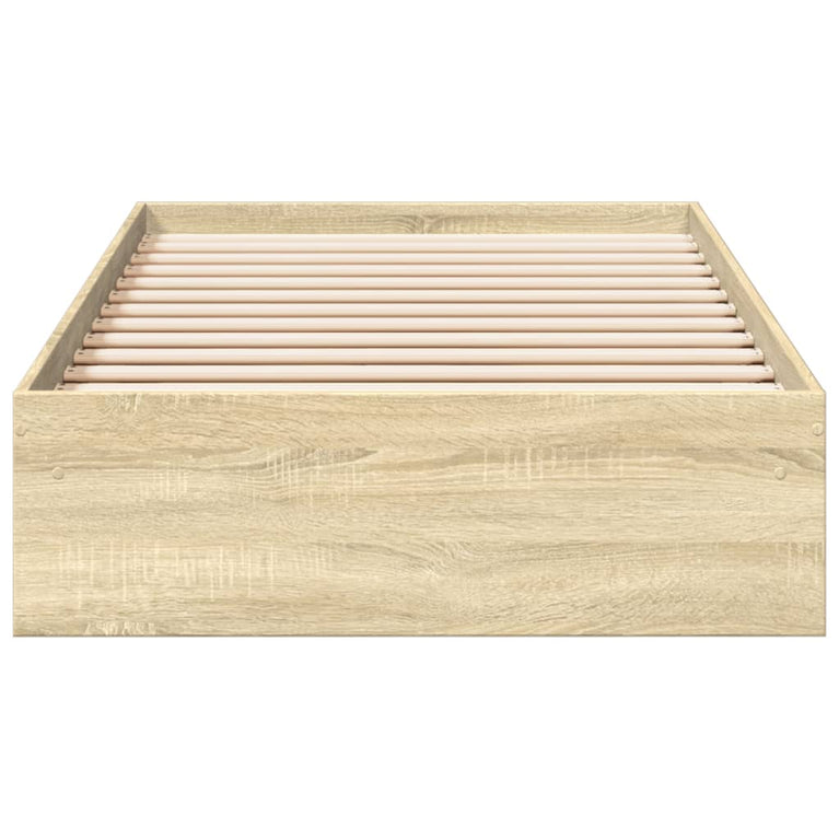 Bedframe met lades bewerkt hout sonoma eikenkleurig 100x200 cm