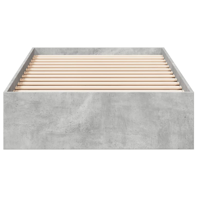 Bedframe met lades bewerkt hout betongrijs 100x200 cm