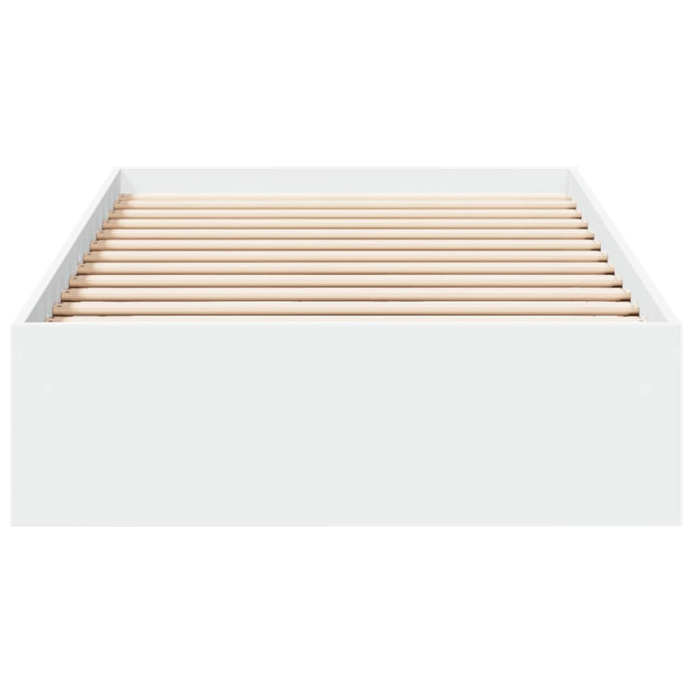 Bedframe met lades bewerkt hout wit 90x200 cm