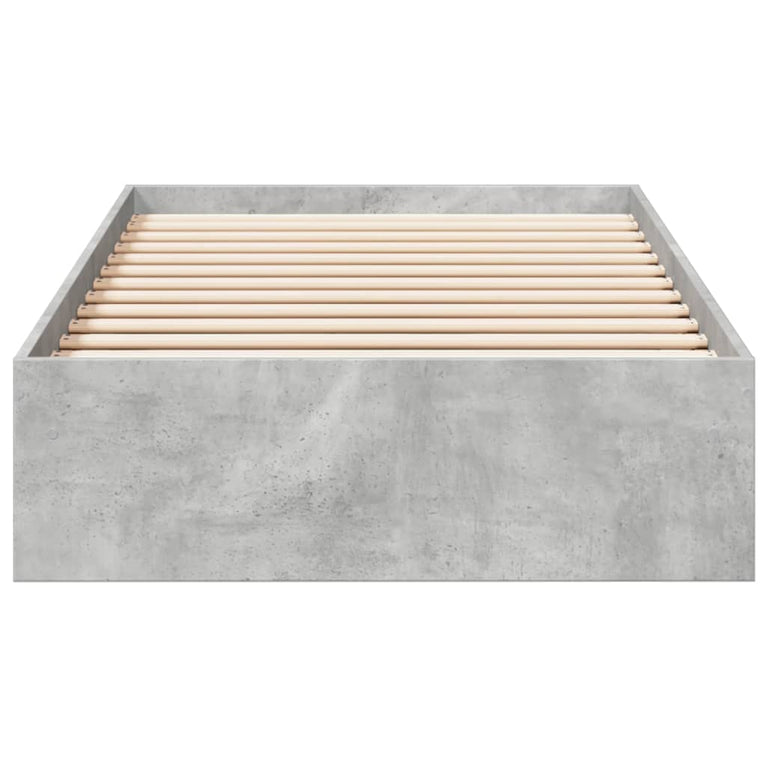 Bedframe met lades bewerkt hout betongrijs 90x200 cm