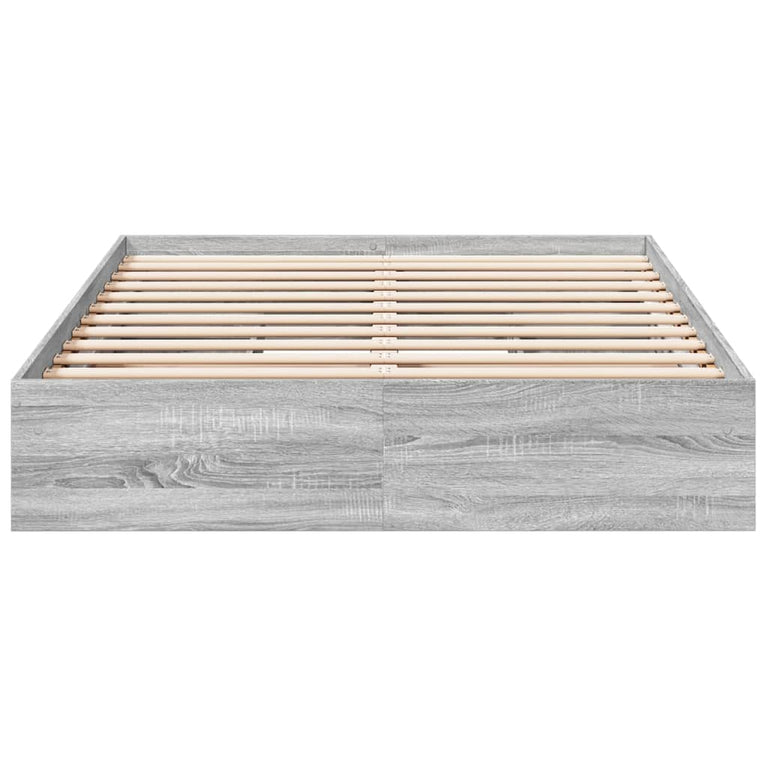 Bedframe met lades bewerkt hout grijs sonoma eiken 135x190 cm