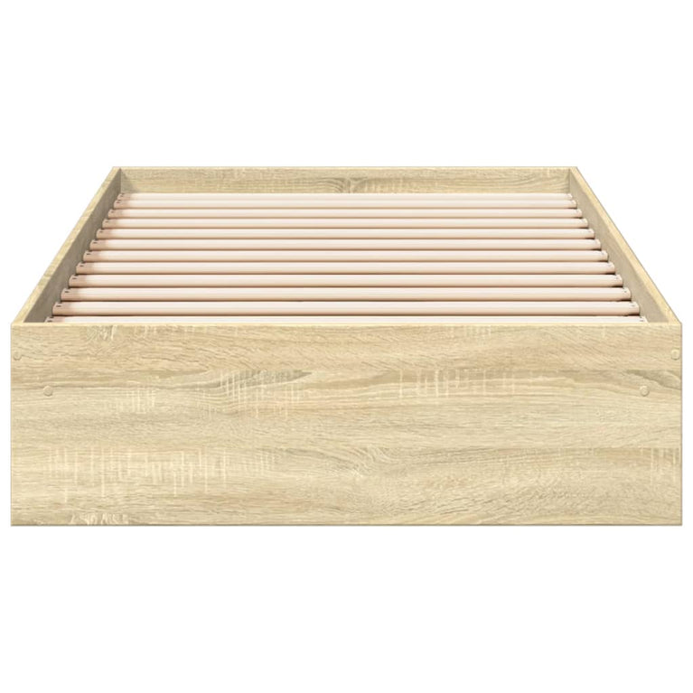 Bedframe met lades bewerkt hout sonoma eikenkleurig 90x190 cm