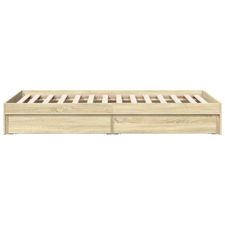 Bedframe met lades bewerkt hout sonoma eikenkleurig 90x190 cm