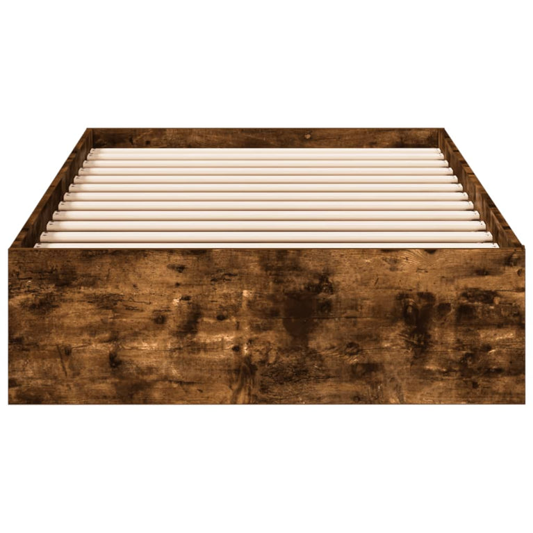 Bedframe met lades bewerkt hout gerookt eikenkleurig 90x190 cm