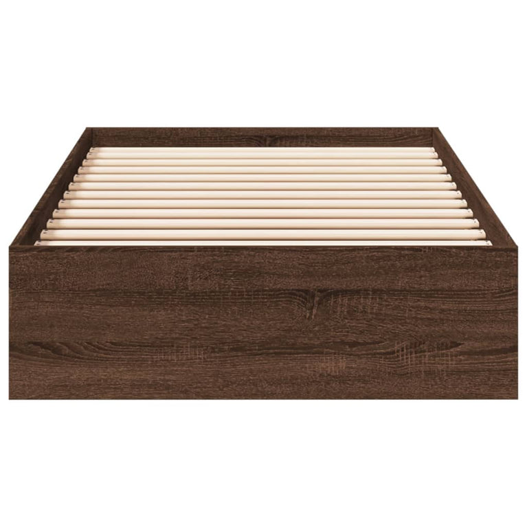 Bedframe met lades bewerkt hout bruin eikenkleurig 90x190 cm