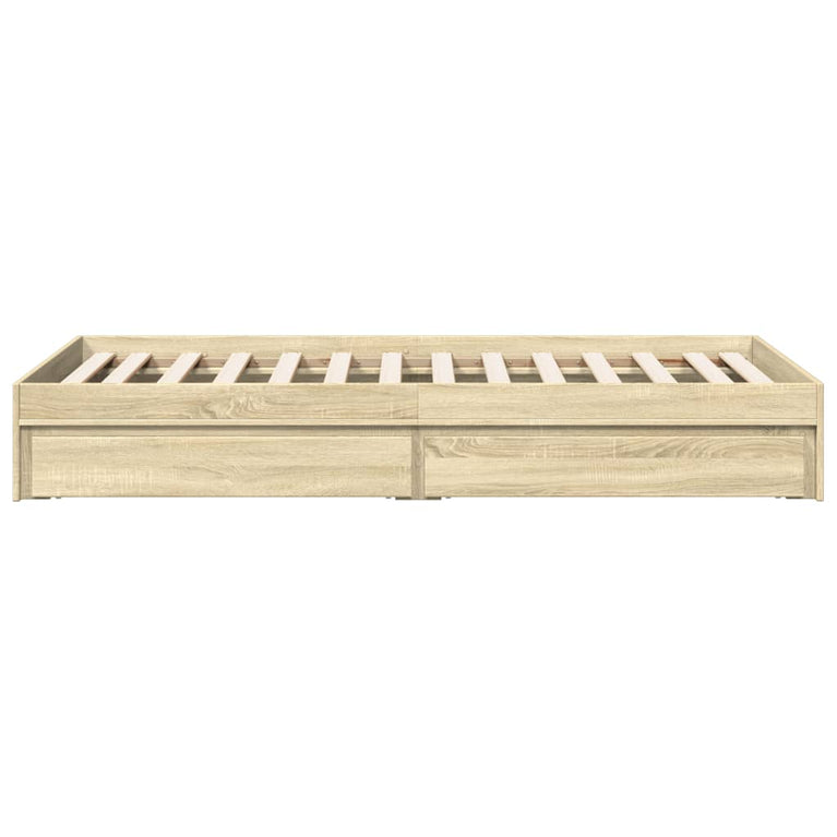 Bedframe met lades bewerkt hout sonoma eikenkleurig 75x190 cm