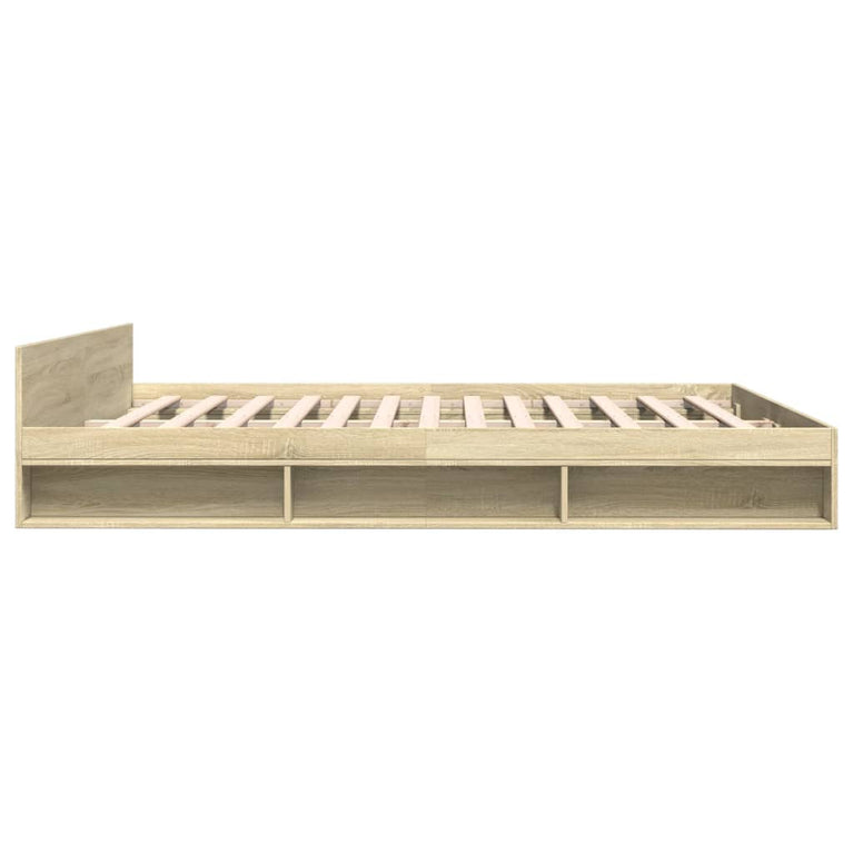 Bedframe met lades bewerkt hout sonoma eikenkleurig 200x200 cm