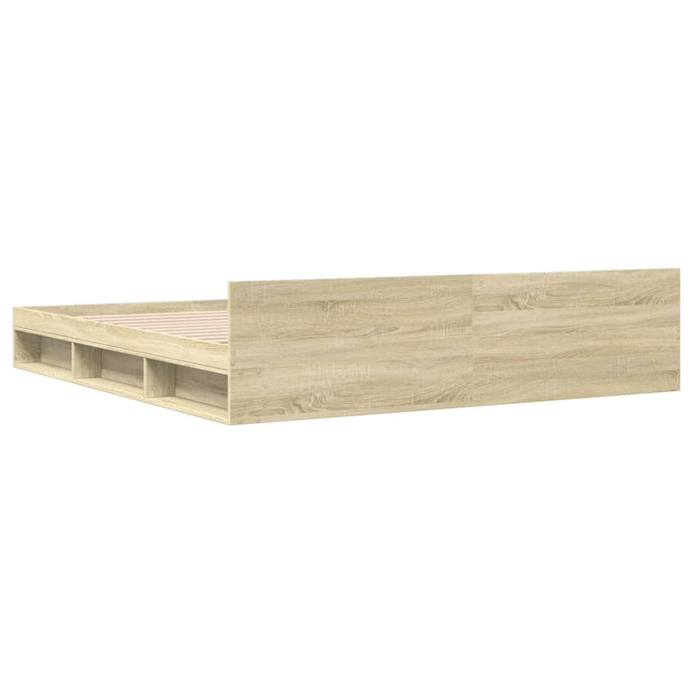 Bedframe met lades bewerkt hout sonoma eikenkleurig 200x200 cm