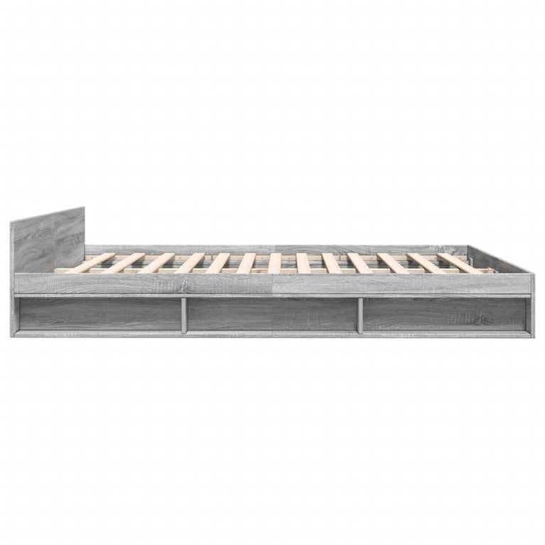 Bedframe met lades bewerkt hout grijs sonoma eiken 200x200 cm