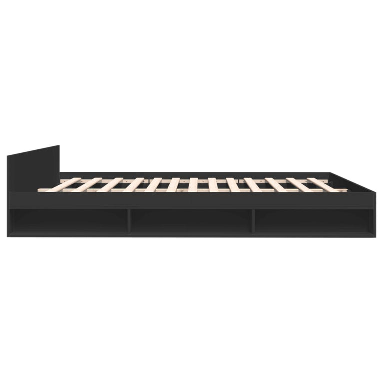 Bedframe met lades bewerkt hout zwart 180x200 cm