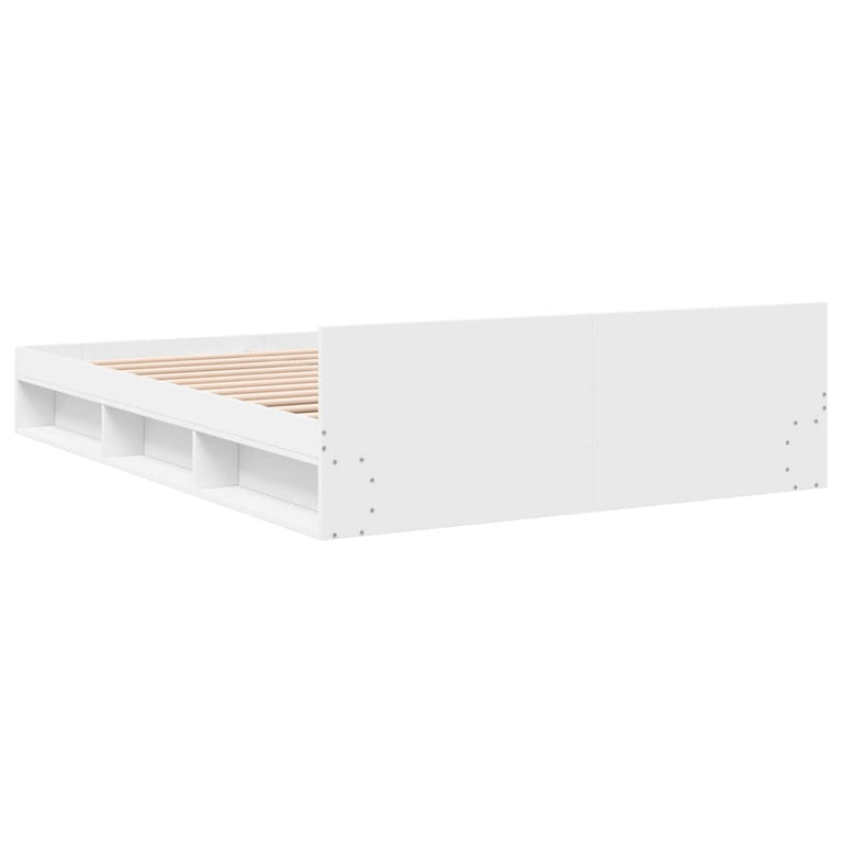 Bedframe met lades bewerkt hout wit 160x200 cm