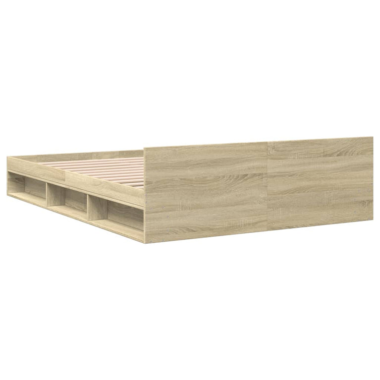 Bedframe met lades bewerkt hout sonoma eikenkleurig 160x200 cm