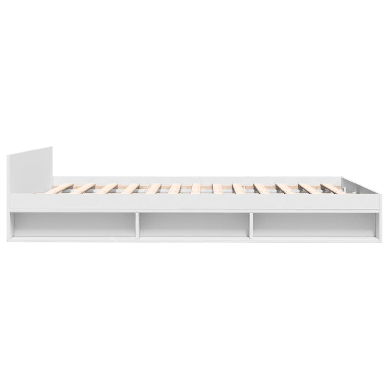 Bedframe met lades bewerkt hout wit 120x200 cm