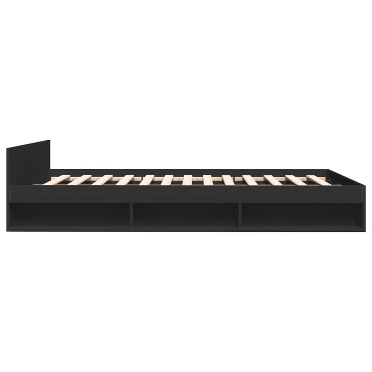 Bedframe met lades bewerkt hout zwart 120x200 cm