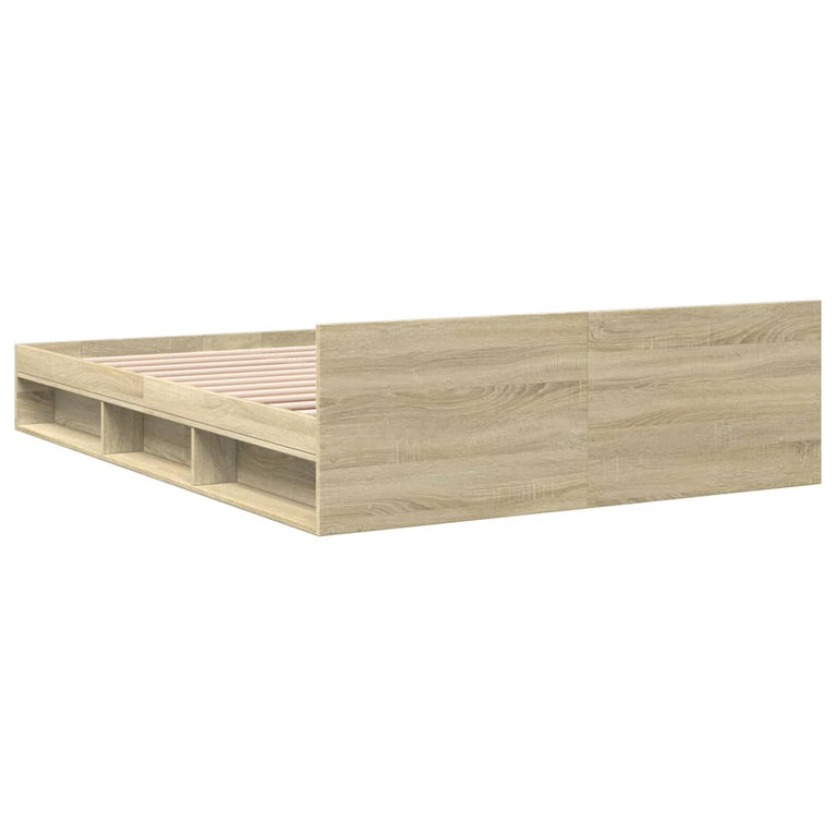 Bedframe met lades bewerkt hout sonoma eikenkleurig 120x200 cm