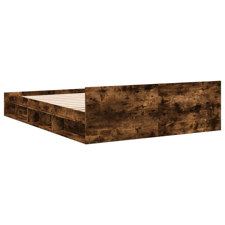 Bedframe met lades bewerkt hout gerookt eikenkleurig 120x200 cm