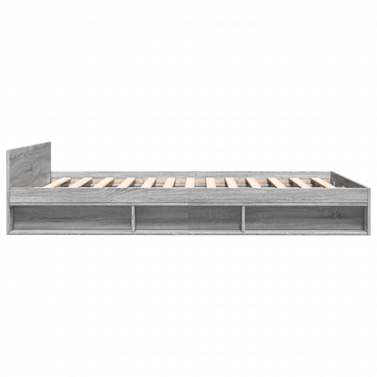 Bedframe met lades bewerkt hout grijs sonoma eiken 120x200 cm