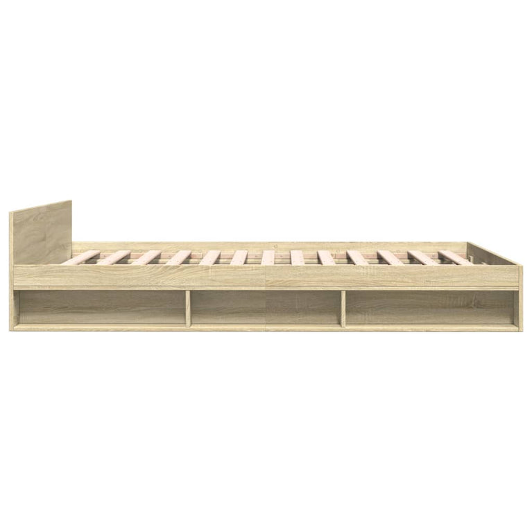 Bedframe met lades bewerkt hout sonoma eikenkleurig 135x190 cm